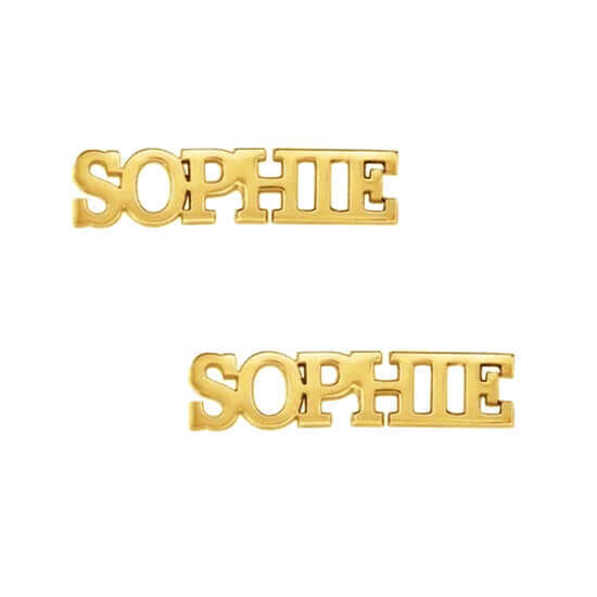 Custom capital letter name earrings wholesale suppliers personalized 925 sterling silver nameplate earrings studs manufacturers and vendors websites